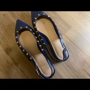 Rose gold studded flats